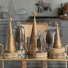 Star Topped Aged Metal Cone Tree