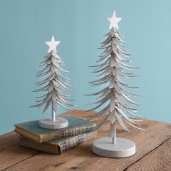 Star Topped Distressed Metal Alpine Tree