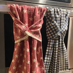 Stars and Plaid Kitchen Towel Set of 2