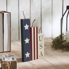 Stars and Stripes Decorative Candle Figurines Set of 3