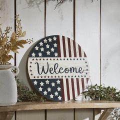 Stars and Stripes Round Welcome Wall Sign