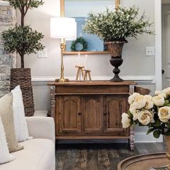 Stately Old Pine Console Cabinet