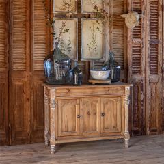 Stately Old Pine Console Cabinet