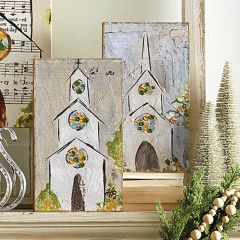 Steepled Church Wall Art Set of 2