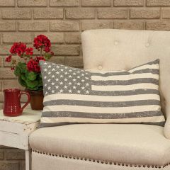 Stenciled Flag Distressed Pillow Cover Set of 2