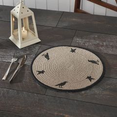 Stenciled Raven Round Placemat