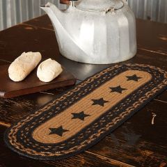 Stenciled Stars Braided Jute Table Runner