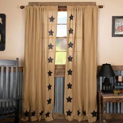 Stenciled Star Curtain Panel Set of 2