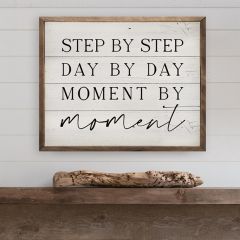 Step By Step Whitewash Framed Sign