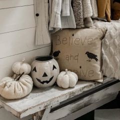 Stitched Believe and Receive Throw Pillow