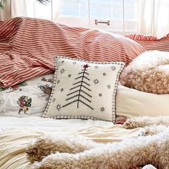 Stitched Christmas Tree Accent Pillow