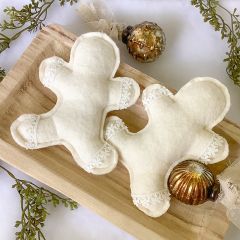 Stitched Fabric Gingerbread Man Set of 2