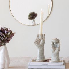 Stone Hand Candle Holder