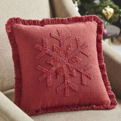 Stone Washed Fringed Snowflake Accent Pillow