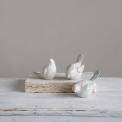 Stoneware Bird With Reactive Glaze Set of 3