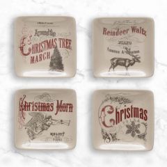 Stoneware Christmas Dishes Set of 4