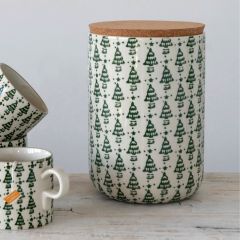 Stoneware Christmas Tree Cookie Jar