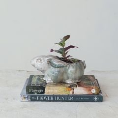 Stoneware Countryside Rabbit Planter