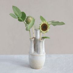 Stoneware Five Stem Floral Vase