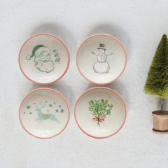 Stoneware Holiday Dish Set of 4