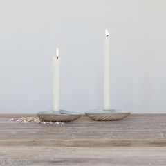 Stoneware Oyster Shell Taper Candle Holder