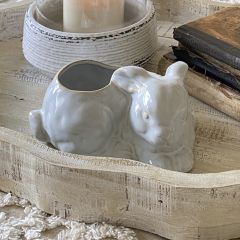 Stoneware Rabbit Planter