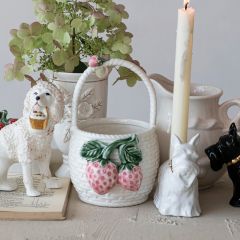 Stoneware Strawberry Basket with Handle