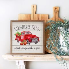 Strawberry Fields Truck Whitewash Wall Art