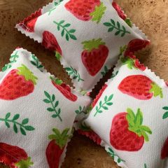 Strawberry Print Mini Pillow Bowl Filler Set of 3