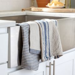Stripe Linen Dish Towel Set of 3