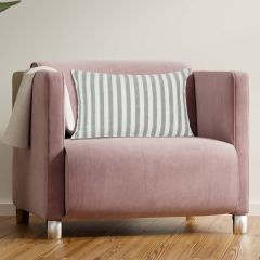 Stripe Print Cotton Lumbar Pillow