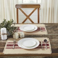Striped Burlap Placemats Set of 4