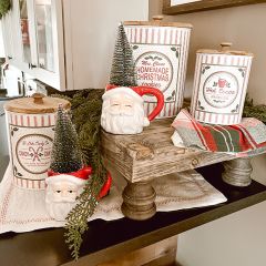 Striped Christmas Canister Set of 3