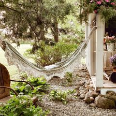 Striped Hammock With Crocheted Tassels