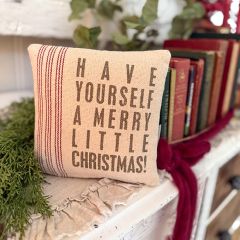 Striped Merry Little Christmas Accent Pillow