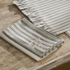 Striped Napkin With Snowflake Embroidery