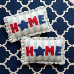 Striped Patriotic Home Hook Pillow