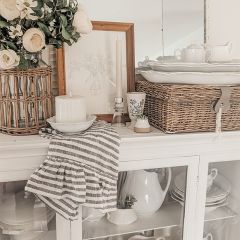 Striped Ruffled Tea Towel Set of 2