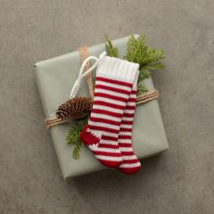 Striped Stocking Christmas Ornament Set of 4