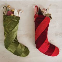Striped Velvet Christmas Stocking One of Each