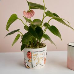 Strong Moms Ceramic Flower Pot