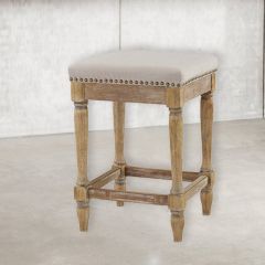 Studded Hopsack Counter Stool