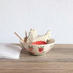 Summer Strawberries Stoneware Bowl