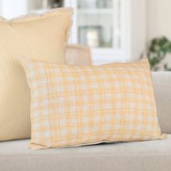 Gold Farmhouse Plaid Pillow Cover