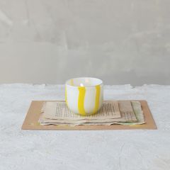 Sunny Striped Glass Votive Holder Set of 2