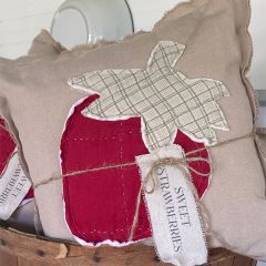 Sweet Strawberries Quilted Accent Pillow