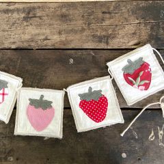 Sweet Summertime Strawberry Bunting Banner