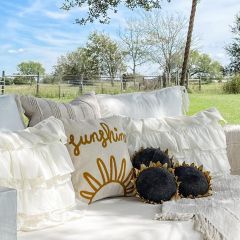 Sweet Sunshine Embroidered Accent Pillow Cover
