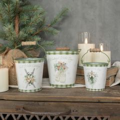 Sweet Winter Greetings Bucket Set of 3