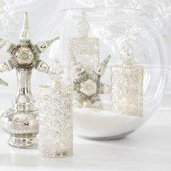 Swirled Glass LED Candle Set of 3